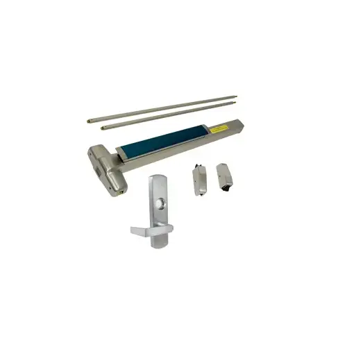 Von Duprin 9827L-630-48-LHR-06 KIT - SVR (Surface Vertical Rod) Smooth Exit Device, 996L-06 Lever Trim (Requires Rim Cylinder), LHR Left Hand Reverse/Reversible Handing, (Snap Ring Tool Needed), 48" x 84", Hex Dogging, Grade 1, 630/US32D Stainless Steel