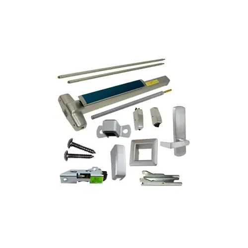 Von Duprin 9827L-DT-626-36-LBR-LHR-06 KIT - SVR (Surface Vertical Rod) Smooth Exit Device, 996L-DT-06 Dummy Lever Trim, LHR Left Hand Reverse/Reversible Handing, (Snap Ring Tool Needed), Less Bottom Rods, 36" x 84", Hex Dogging, Grade 1, 626/US26D Satin Chrome