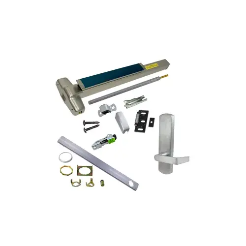 Von Duprin CD-9827L-DT-630-36-LBR-RHR-06 KIT - CD (Cylinder Dogging, Requires 1-1/4" Mortise Cylinder), SVR (Surface Vertical Rod) Smooth Exit Device, 996L-DT-06 Dummy Lever Trim, RHR Right Hand Reverse/Reversible Handing, (Snap Ring Tool Needed), Less Bottom Rods, 36" x 84", Grade 1, 630/US32D Stainless Steel
