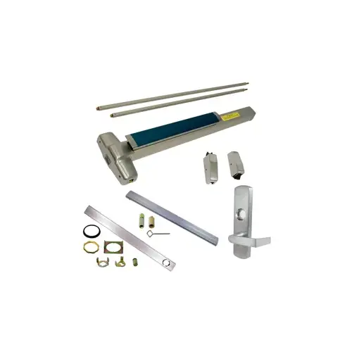 Von Duprin CD-9827L-NL-626-36-RHR-06 KIT - CD (Cylinder Dogging, Requires 1-1/4" Mortise Cylinder), SVR (Surface Vertical Rod) Smooth Exit Device, 996L-NL-06 Nightlatch Lever Trim (Requires Rim Cylinder), RHR Right Hand Reverse/Reversible Handing, (Snap Ring Tool Needed), 36" x 84", Grade 1, 626/US26D Satin Chrome