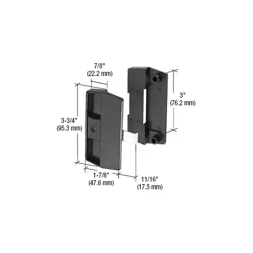 CRL A180 Black Sliding Screen Door Latch and Pull for Academy Doors