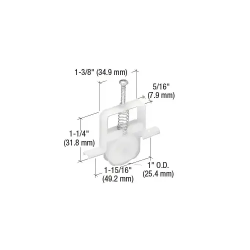 CRL B695 1" Steel Sliding Screen Door Bottom Roller for Columbia Doors