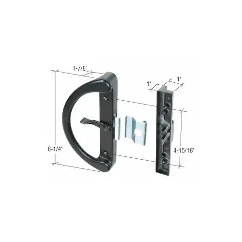 CRL C1222 Black Clamp-Style Surface Mount Handle 4-15/16" Screw Holes