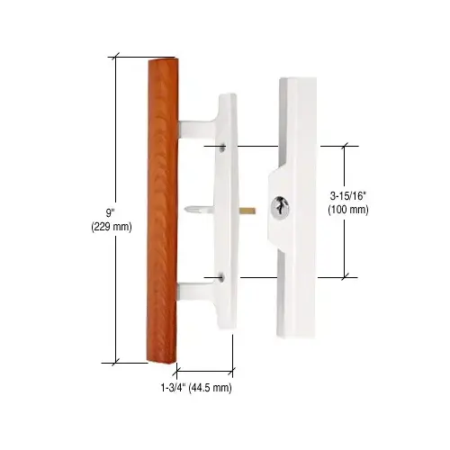 CRL C1316 White Sliding Glass Door Handle - Keyed