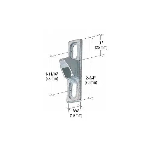 CRL E2040 Chrome 3/4" Wide Lock Keeper with 1-11/16" Screw Holes