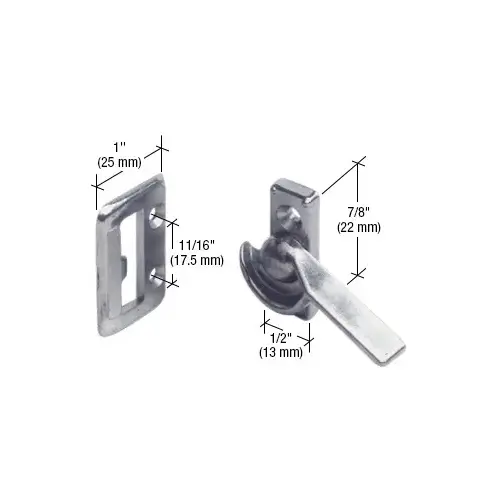 CRL F2510 Left Hand Sliding Window Latch with 7/8" Screw Holes Brite Zinc