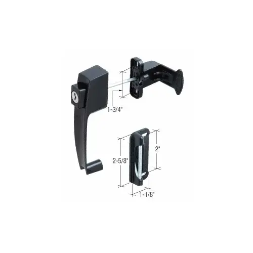 CRL SK12BL Black Screen and Storm Door Push Button Lock 1-3/4" Screw Holes