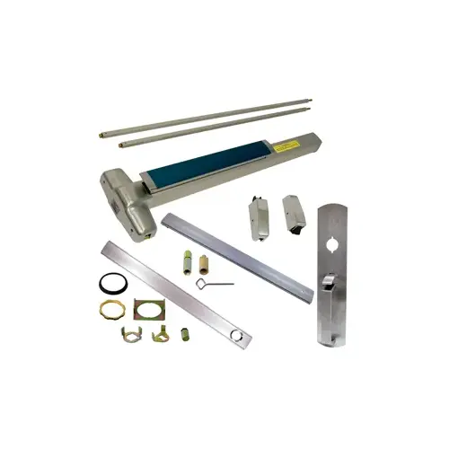 Von Duprin CD-9827TP-626-48 KIT - CD (Cylinder Dogging, Requires 1-1/4" Mortise Cylinder), SVR (Surface Vertical Rod) Smooth Exit Device, 990TP Thumb Piece Trim (Requires Rim Cylinder), 48" x 84", Grade 1, 626/US26D Satin Chrome
