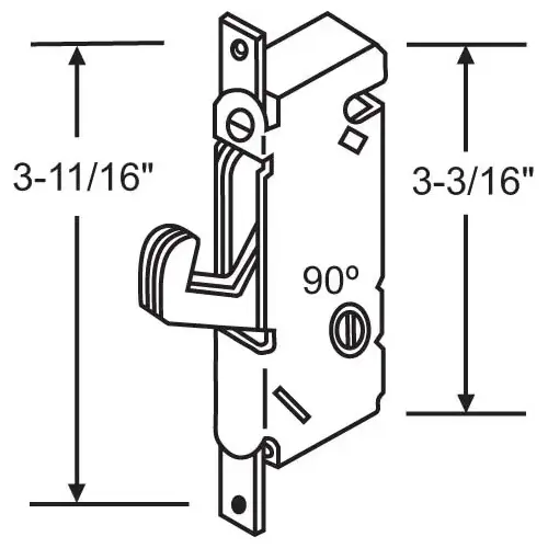 Brixwell 16-174 Mortise Lock Round Face mortise Lock Round Face 90-Degree With Hook Out
