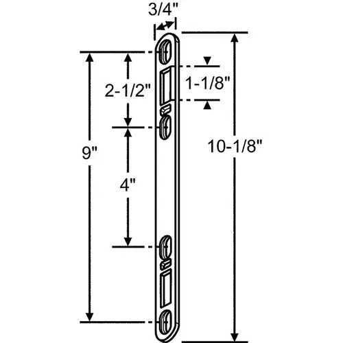 Brixwell 16-680fk Flat Keeper for TwO-Point Mortise Lock dichromate