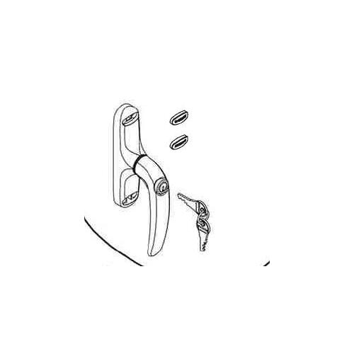 Brixwell 856-10082b Unica Cremone Keyed Handle black Finish, Standard L-Os Op