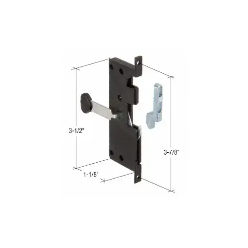 CRL A121 Screen Door Latch and Pull with 3-7/8" Screw Holes Black