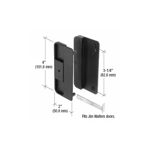 CRL A150 Sliding Screen Door Latch and Pull With 3-5/16" Screw Holes for Jim Walters Doors Black