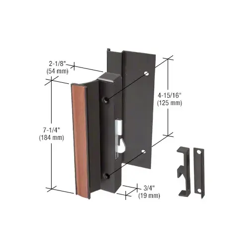 CRL C1003 Black High Profile Hook-Style Surface Mount Handle 4-15/16" Screw Holes