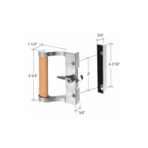 CRL C1023 Aluminum/Wood Hook Style Surface Mount Handle 3" Screw Holes