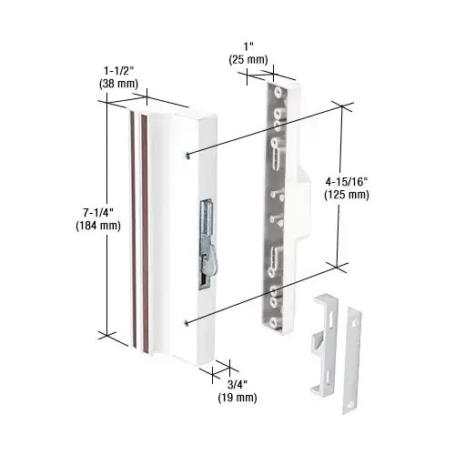 CRL C1118 White Hook Style Surface Mount Handle with 4-15/16" Screw Holes