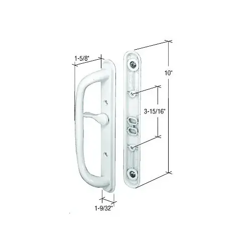 CRL C1289 White 10" Keyed Mortise - Style Handle 3-15/16" Screw Holes