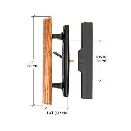 CRL C1313 Black Sliding Glass Door Handle - Unkeyed