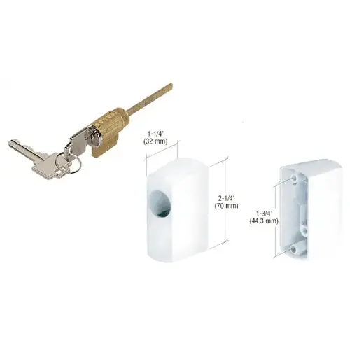 CRL E2145 White Key Cylinder Housing Kit with 1-3/4" Screw Holes