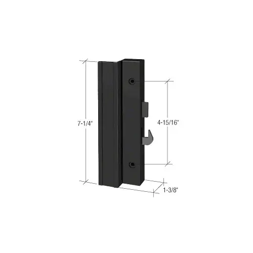 CRL V321 Low Profile Black Plastic Hook - Style Surface Mount Handle; 4-15/16" Screw Holes