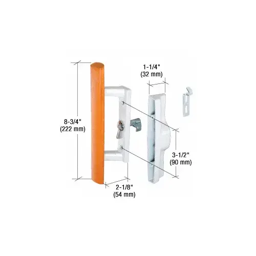 Prime-Line C1194 Wood/White Internal Lock Handle Set 3-1/2" Screw Holes