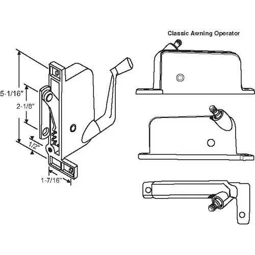 Brixwell 41-232p hd-XCP3 Awning Operator Mill classic Style awO-011-RH-Ml straight Link Arm - pack of 3