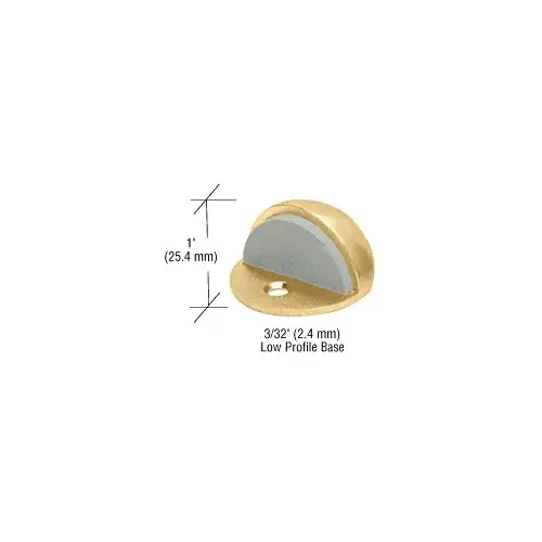CRL DL2501PB Polished Brass Zinc Diecast Floor Mounted Low Profile 3/32" Base Dome Stop