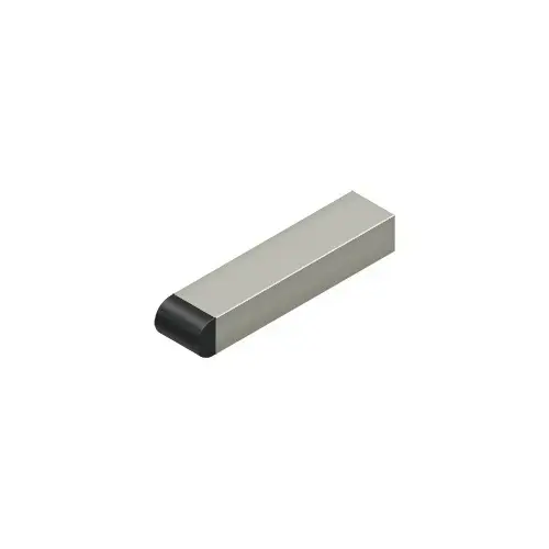 Deltana BDSR40U15 4" Contemporary Half-Cylinder Tip Baseboard Bumper, Solid Brass in Brushed Nickel