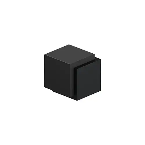 Deltana FDBB134U19 Floor Door Bumper 1-3/4", Cube, Contemporary, Stainless Steel in Paint Black