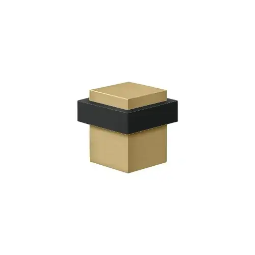 Deltana UFBS138U4 Square Universal Floor Bumper 1-3/8", Solid Brass in Brushed Brass