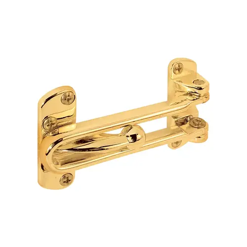 FHC S4059B Swing Bar Door Lock - 3-7/8" - Heavy Zinc Casting - Brass Plated Finish - Allows 2" Of Viewing - pack of 10