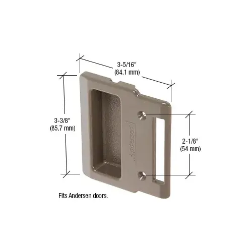 Prime-Line A209 Stone Plastic Sliding Screen Door Inside Pull with 2-1/8" Screw Holes for Andersen Doors