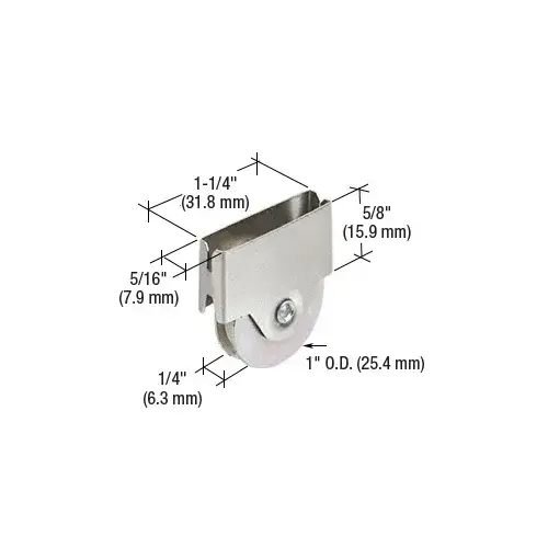 Prime-Line B696 1" Steel Ball Bearing Center Groove Sliding Screen Door Bottom Roller