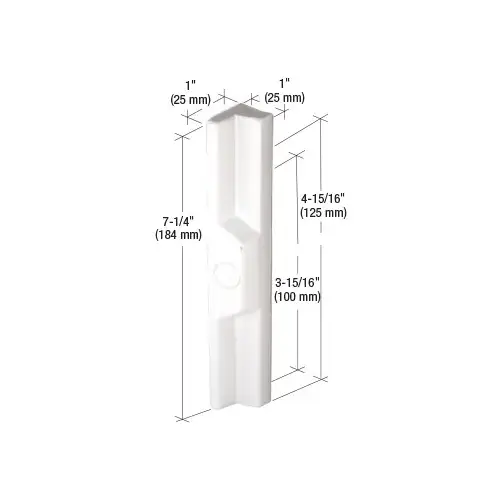 Prime-Line C1113 White Aluminum Outside Pull 3-15/16" and 4-15/16" Screw Holes