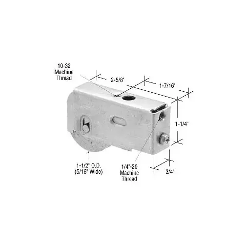Prime-Line D1903 1-1/2" Stainless Steel Sliding Glass Door Roller with 3/4" Wide Housing for Daryl and Patio Magic Doors