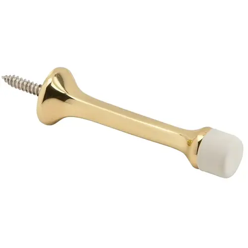 Schlage 61B3 Door Stop, 7/8 in Dia Base, 3-1/8 in Projection, Brass, Brass