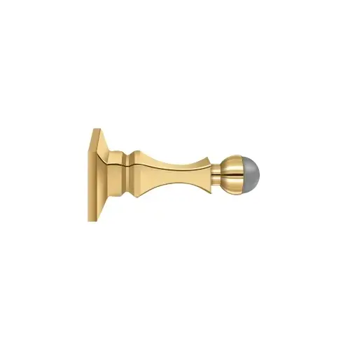 Deltana BDH35CR003 3-1/2" Baseboard Door Bumper, HD, Solid Brass in PVD Polished Brass