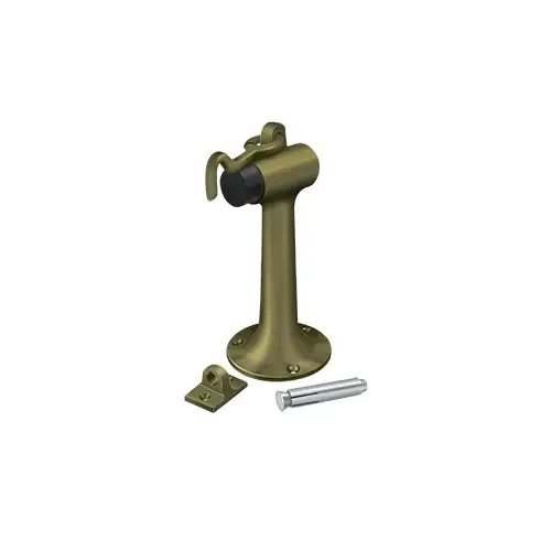 Deltana DSF630U5 Floor Mount, 6" Bumper w/ Hook in Antique Brass