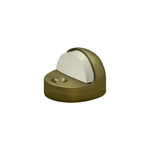 Deltana DSHP916U5 Dome Stop High Profile, Solid Brass in Antique Brass