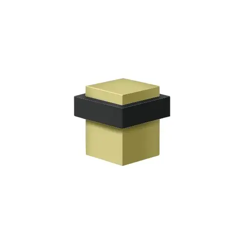 Deltana UFBS138U3 Square Universal Floor Bumper 1-3/8", Solid Brass in Polished Brass