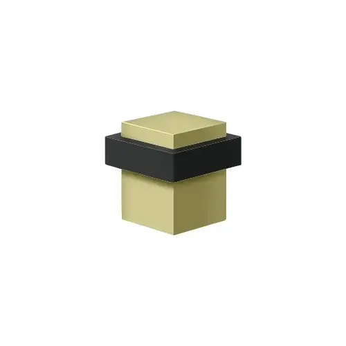 Deltana UFBS138U3-UNL Square Universal Floor Bumper 1-3/8", Solid Brass in Unlacquered Brass