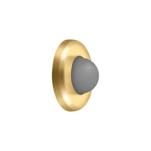 Deltana WBC250CR003 Wall Mount Convex Flush Bumper, 2-1/2" Diam. in PVD Polished Brass