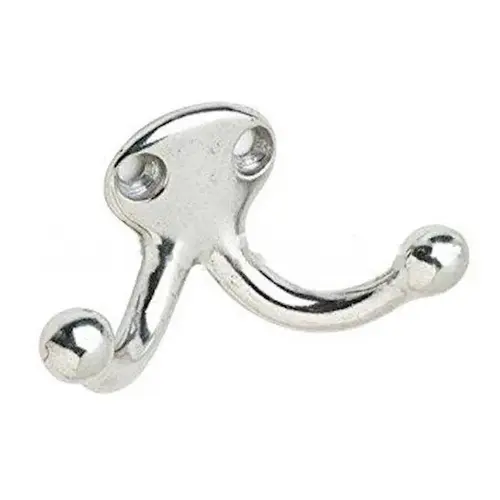 Ives Commercial 582B26D Brass Wardrobe Hook, Satin Chrome