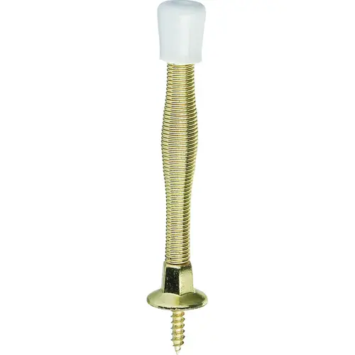 National Hardware N830-111 830111 Door Stop, 3 in Projection, Steel, Polished Brass