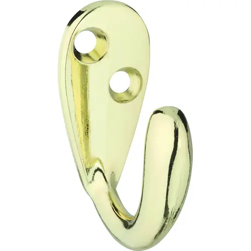 National Hardware N830-141 SPB1425 Robe Hook, Zinc, Polished Brass