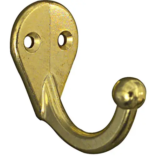 National Hardware N199-182 V162 Cloth Hook, 35 lb, 1-Hook, Zinc, Brass - pack of 2