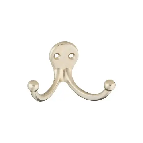 National Hardware N199-232 V163 Cloth Hook, 35 lb, 2-Hook, Zinc, Nickel - pack of 2