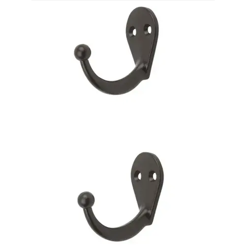 National Hardware N330-795 V162 Cloth Hook, 35 lb, 1-Hook, Zinc, Oil-Rubbed Bronze - pack of 2