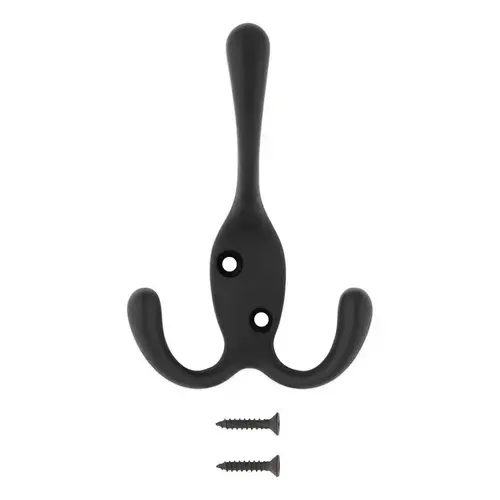 National Hardware N830-623 Triple Robe Hook - Matte Black