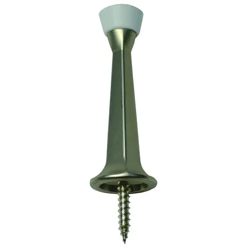 ProSource CL-208P-SN-PS Heavy-Duty Rigid Door Stop, 1 in Dia Base, 3 in Projection, Die-Cast Zinc & Plastic Satin Nickel